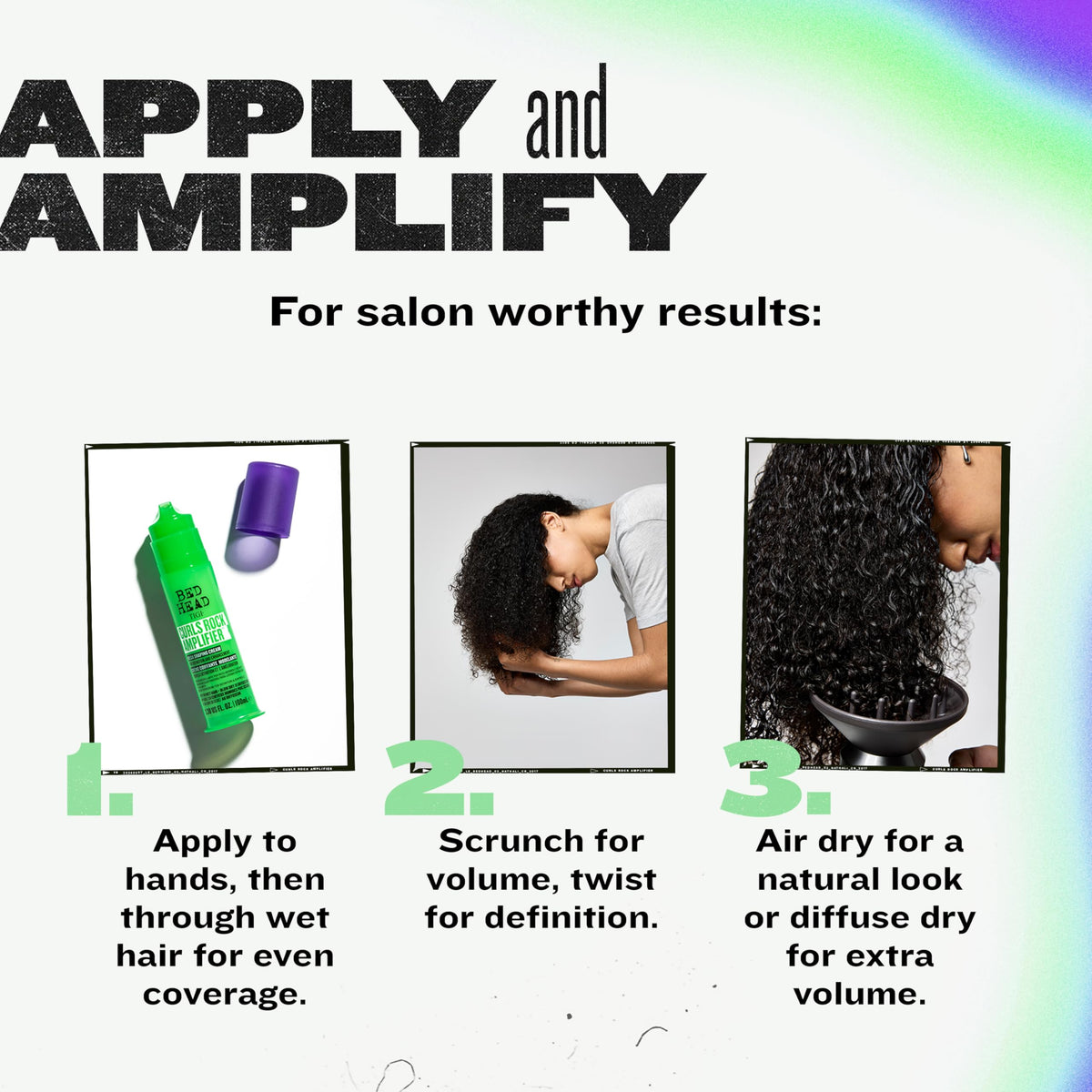 TIGI Bed Head lifestyle image with bouncy beach curls showcasing movement