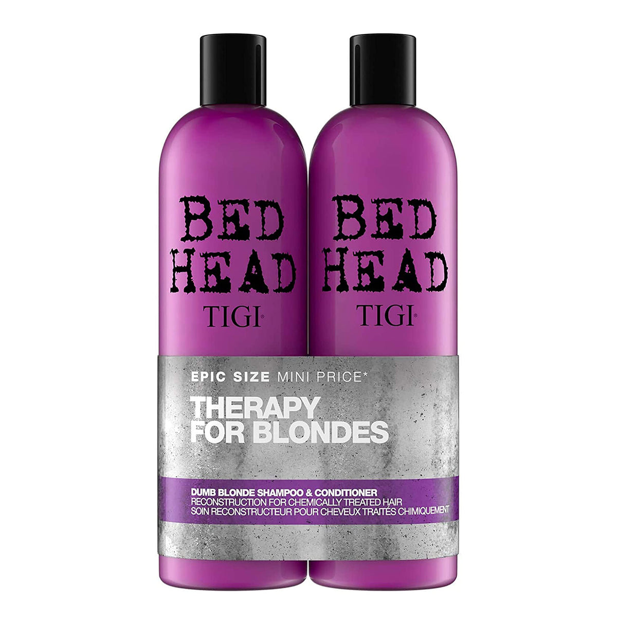 TIGI Bed Head front packaging showing restorative duo and benefits
