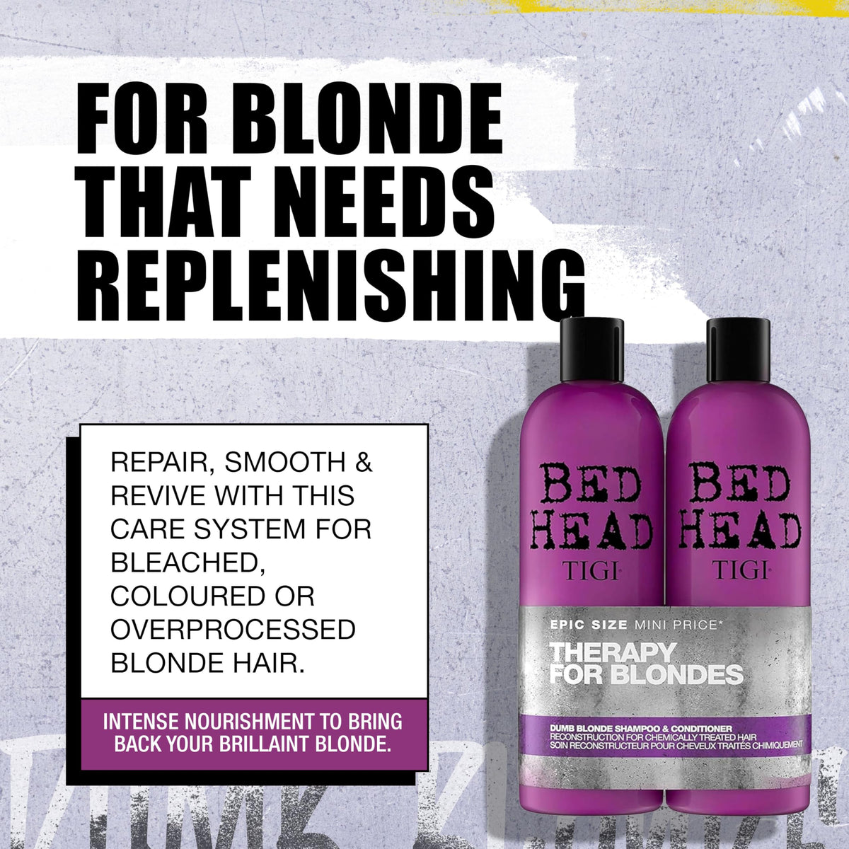 TIGI Bed Head shampoo texture close-up highlighting nourishing lather