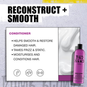 TIGI Bed Head conditioner being applied to mid-lengths for reconstruction