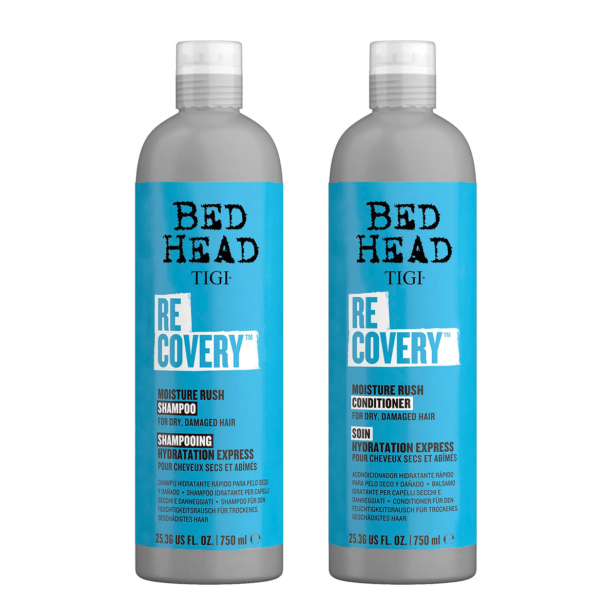 TIGI Bed Head front packaging showing bottles and easy-identify labels for quick selection