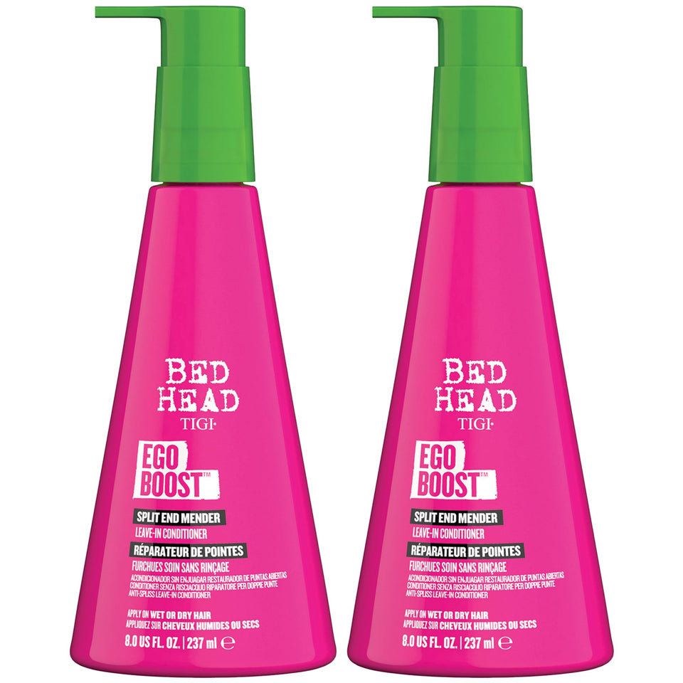TIGI Bed Head front packaging showing product benefits and twin bottles