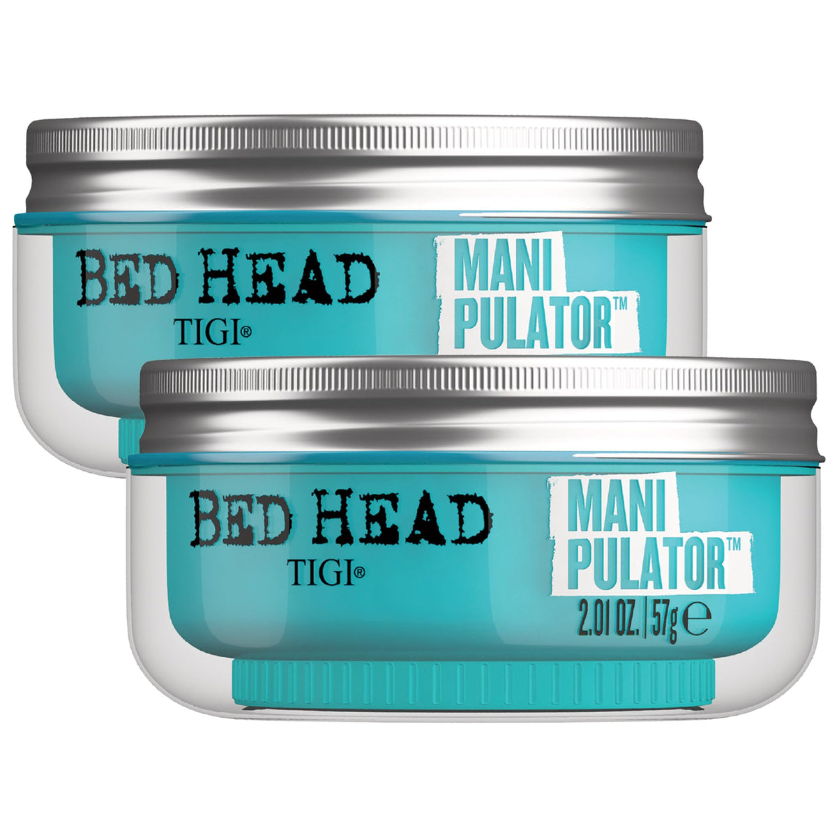TIGI Bed Head front packaging showing jar and brand, highlights firm hold
