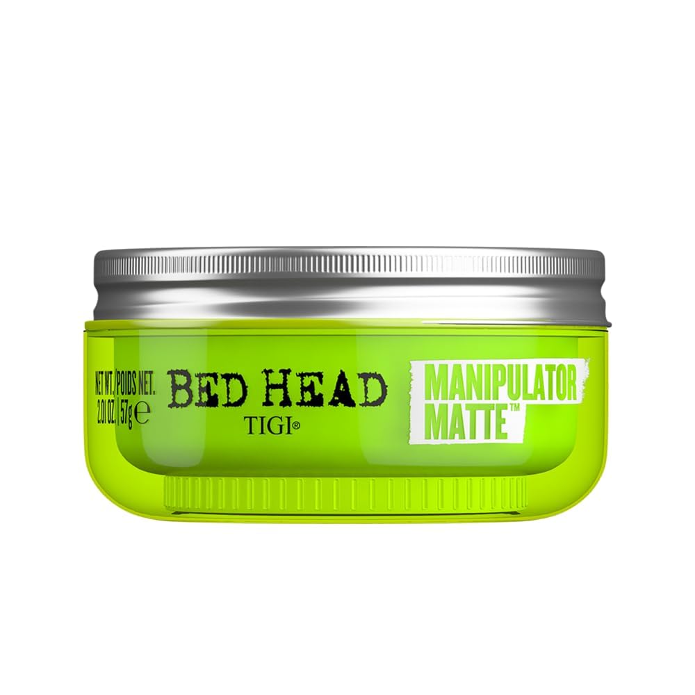 TIGI Bed Head front jar view showing product branding and compact size benefit