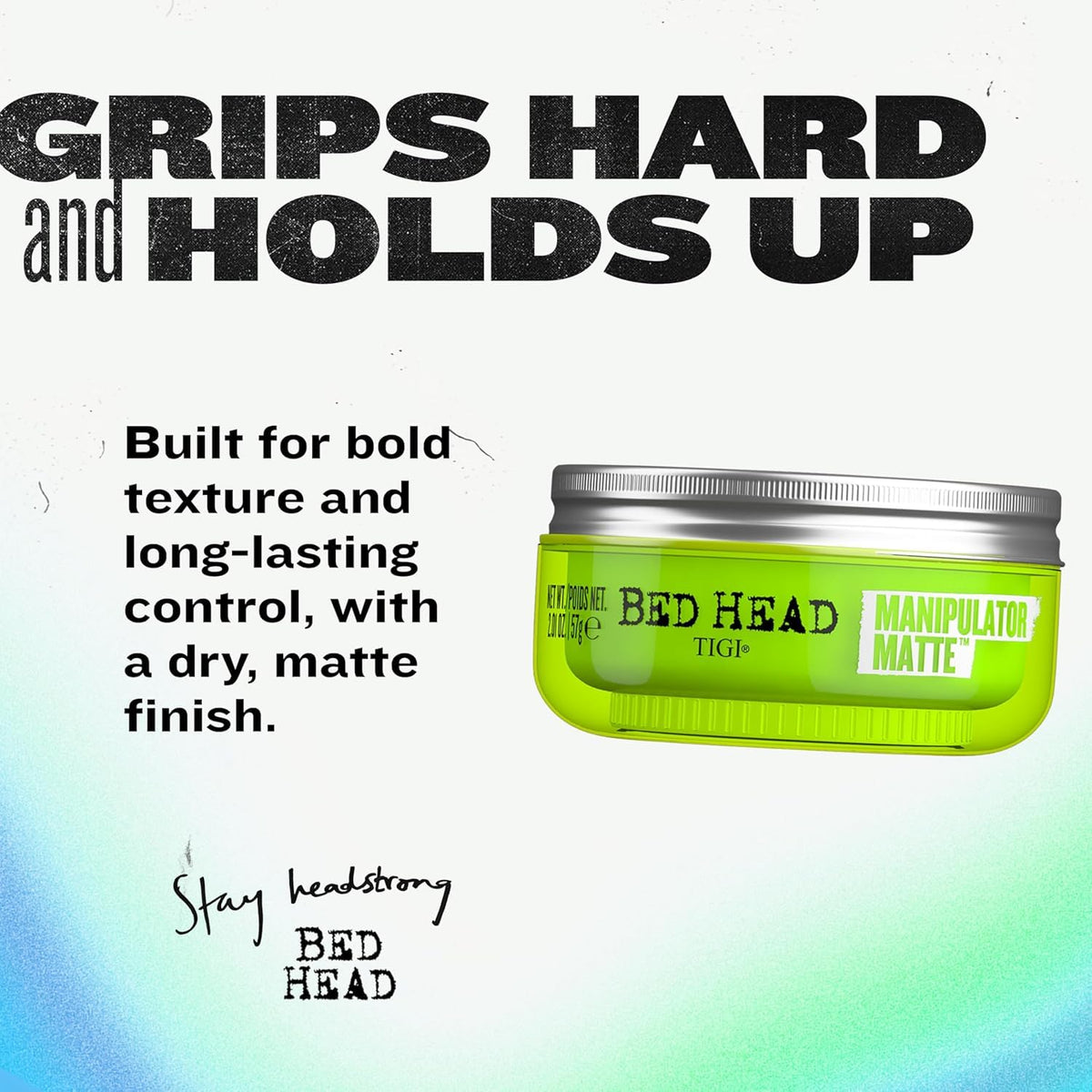TIGI Bed Head close-up paste texture highlighting matte, non-greasy finish