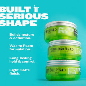 TIGI Bed Head paste warmed in palms demonstrating easy activation and spreadability