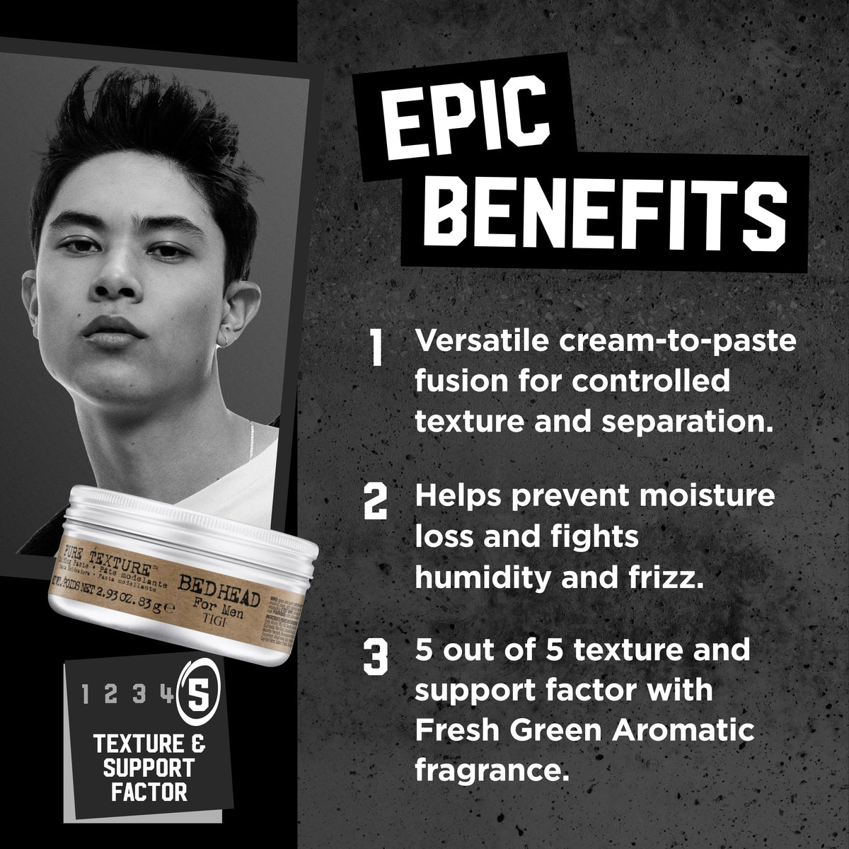 TIGI Bed Head paste on hands being warmed for smooth application and control