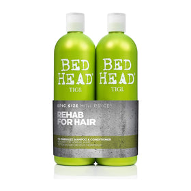 TIGI Bed Head front packaging showing bottles and product benefit