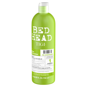 TIGI Bed Head bottle beside a hand showing 25.36 fl oz scale for value perception