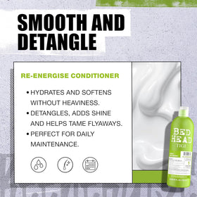 TIGI Bed Head conditioner applied in shower showing quick five-minute leave-on convenience