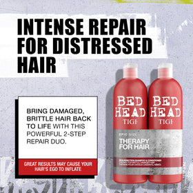 TIGI Bed Head back label close-up listing ingredients and directions