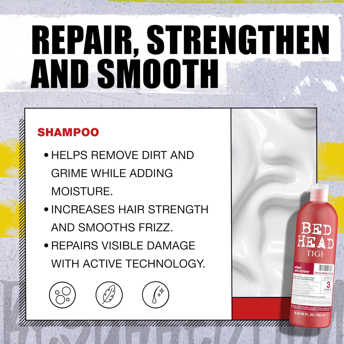 TIGI Bed Head cream texture in spoon illustrating rich moisture delivery