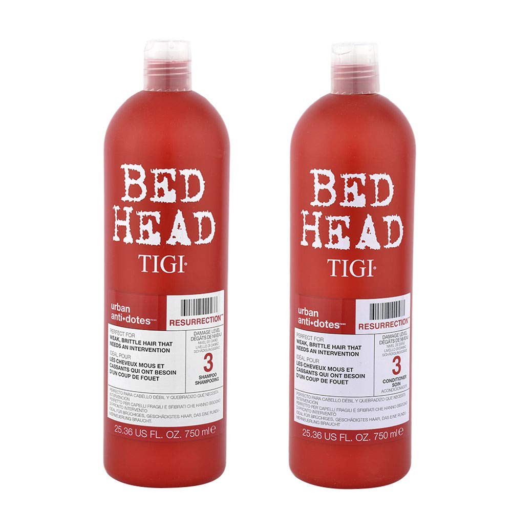 TIGI Bed Head Resurrection front packaging showing duo and salon-strength repair