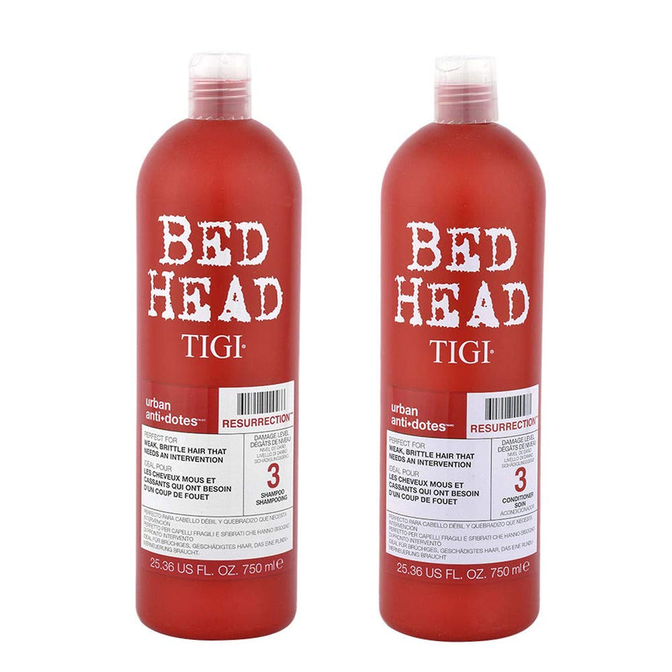 TIGI Bed Head Resurrection front packaging showing duo and salon-strength repair