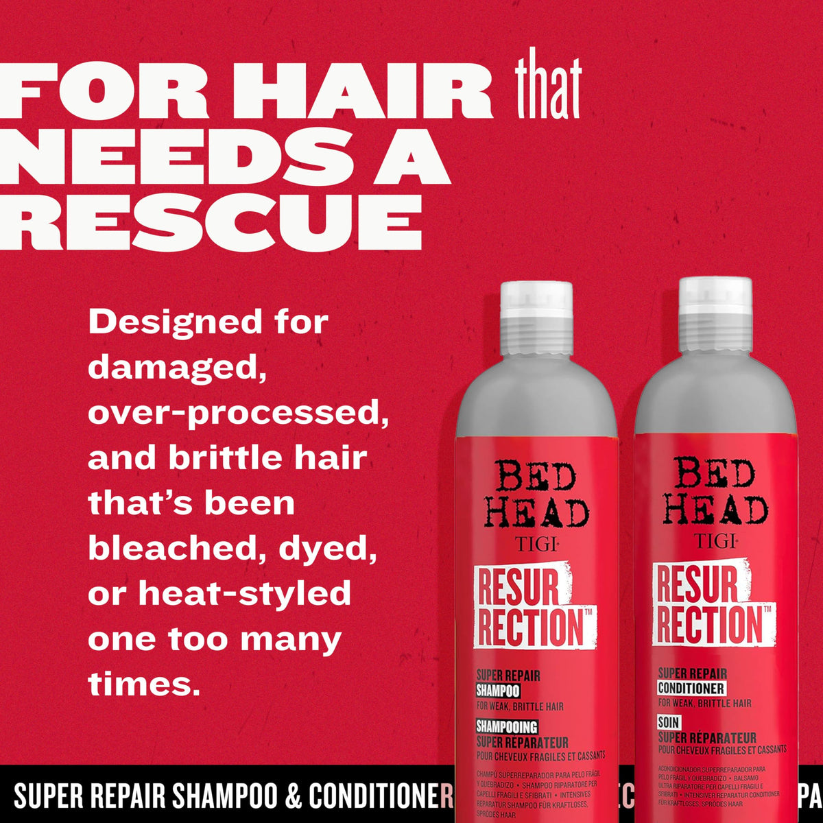 TIGI Bed Head shampoo texture close-up highlighting creamy lather and cleansing