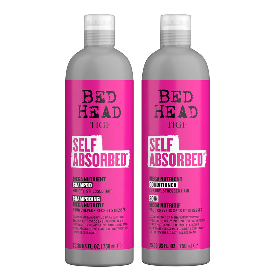 TIGI Bed Head front packaging showing duo and benefit of nourishment