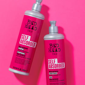 TIGI Bed Head size scale comparison with common items showing 25.36 oz duo