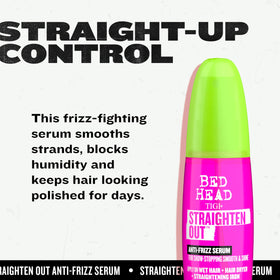 TIGI Bed Head serum being worked into damp hair demonstrating even distribution and styling prep