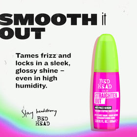 TIGI Bed Head serum texture on fingers highlighting lightweight consistency and smooth spreadability