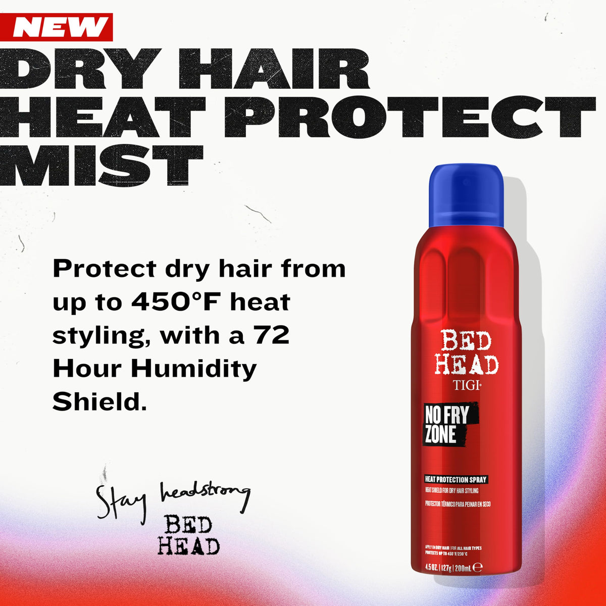 TIGI Bed Head nozzle close-up capturing fine spray for even heat protection