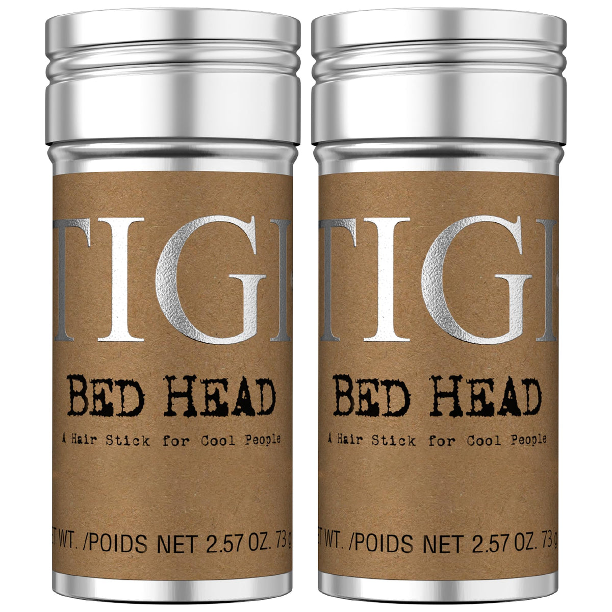 TIGI Bed Head front packaging showing two wax sticks for travel convenience