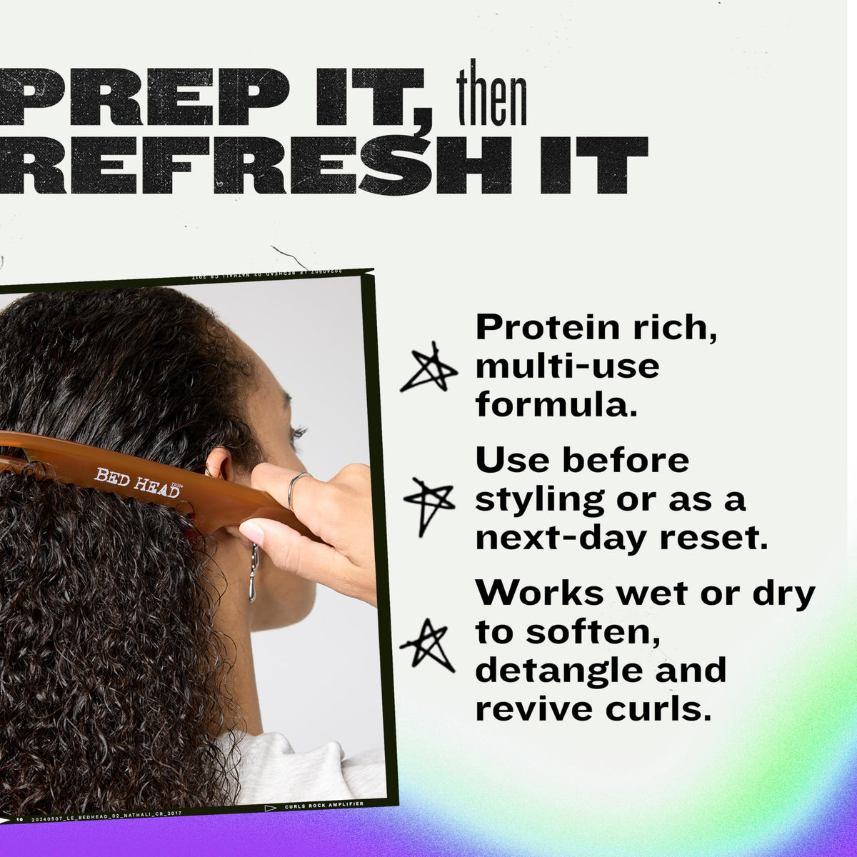 TIGI Bed Head product on hair ends highlighting smooth texture and slip