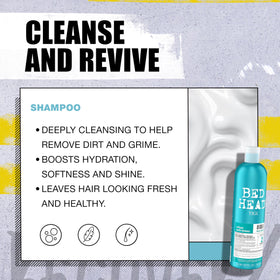 TIGI Bed Head size comparison bottle showing large volume advantage