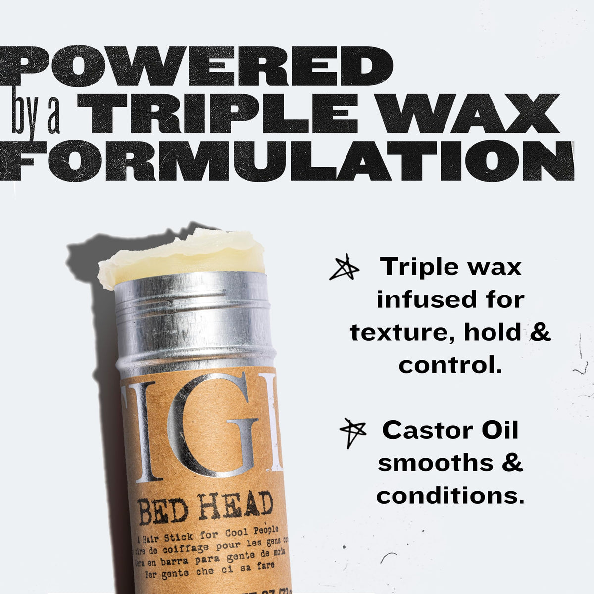 TIGI Bed Head on fingertip creating defined texture and easy editorial shaping