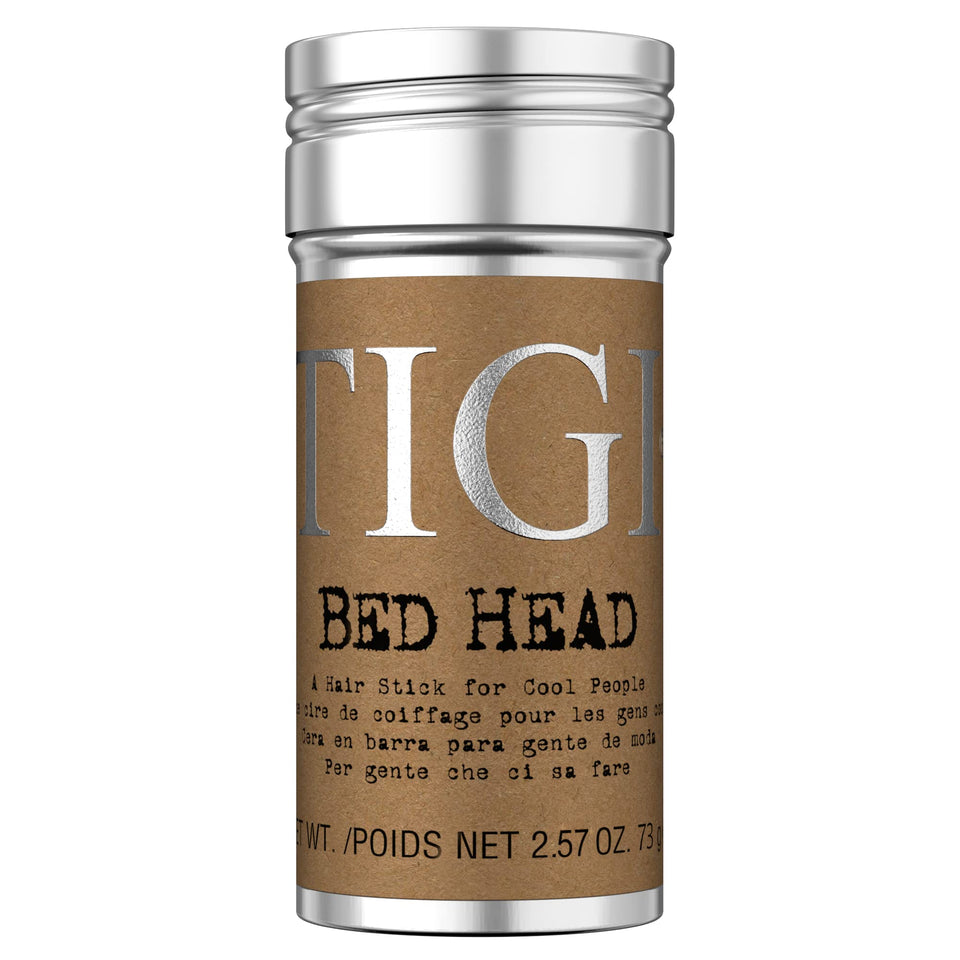 TIGI Bed Head front packaging showing product name and compact stick for travel-ready styling