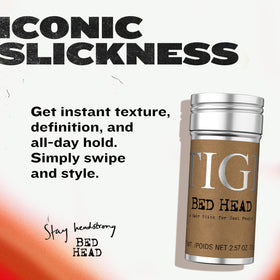 TIGI Bed Head open wax stick close-up showing smooth texture for precise application