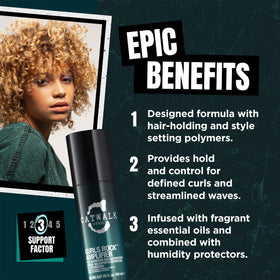 TIGI applying cream to wavy hair to define curls and reduce frizz