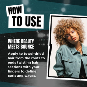 TIGI Catwalk in bathroom routine scene showing styled curls and convenient daily use