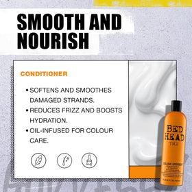 TIGI Colour Goddess duo in shower use showing how to apply post-color