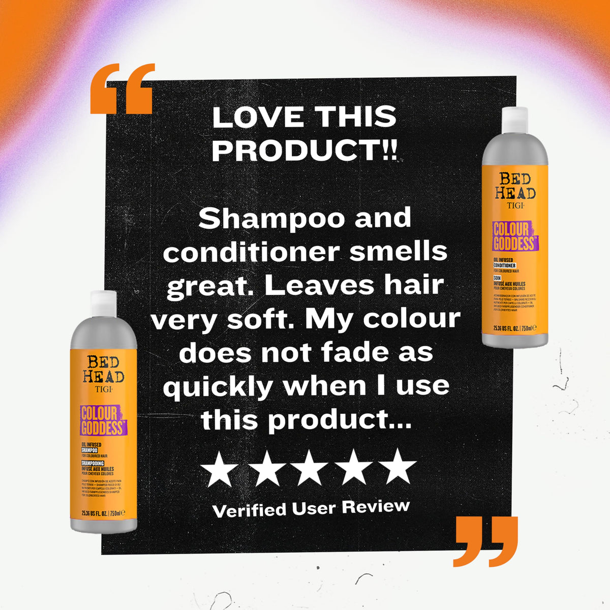 TIGI lifestyle salon bathroom scene highlighting salon-quality results