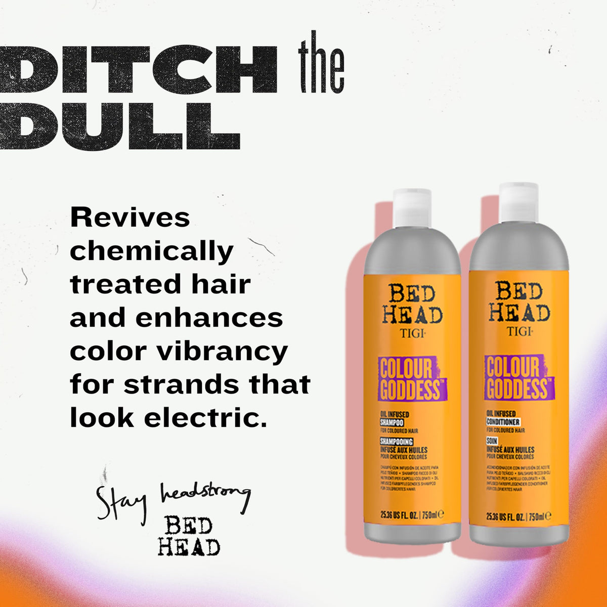 TIGI pump dispensers on bottles for easy, mess-free color care