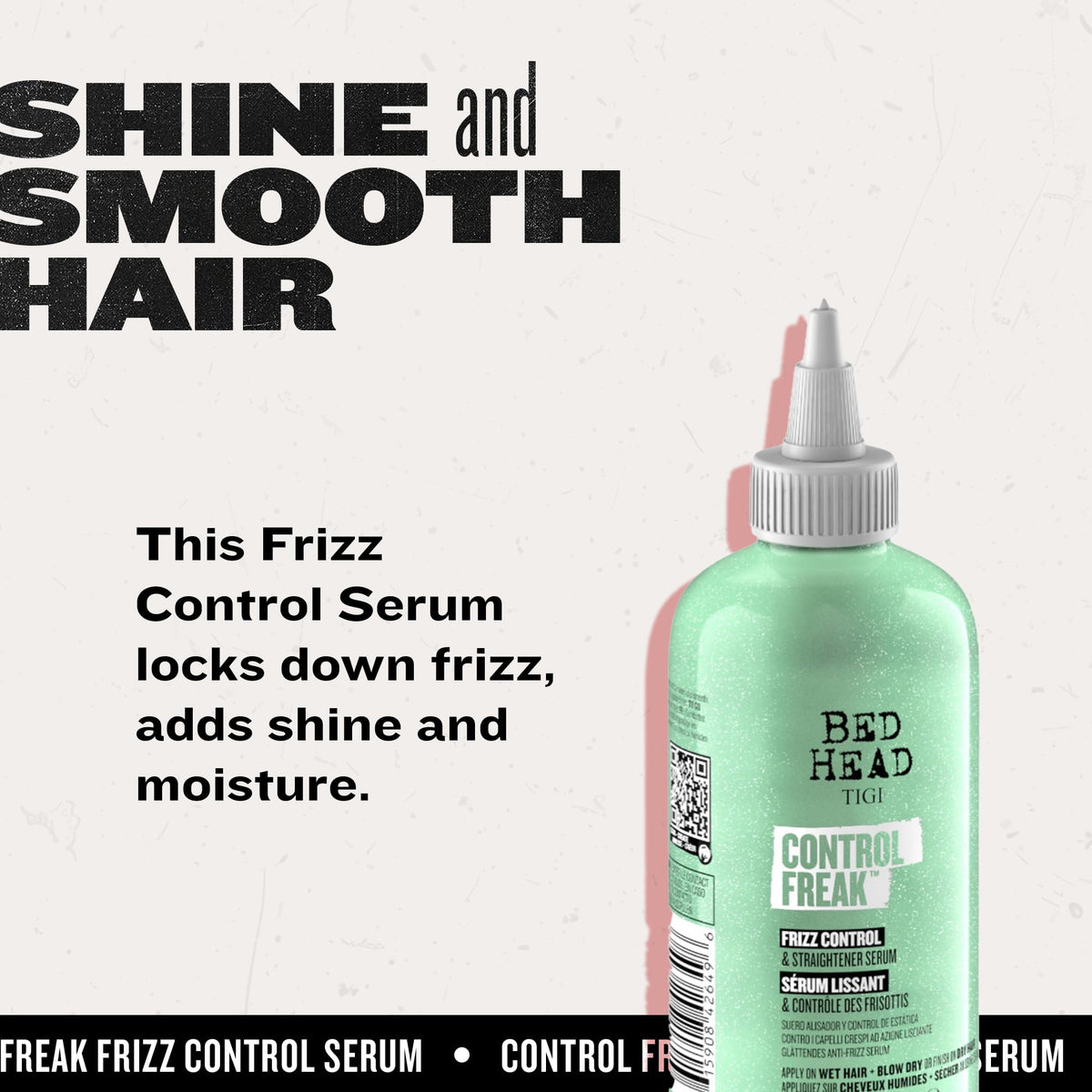 TIGI Bed Head in-hands applying serum to damp hair for easier blow-drying