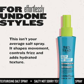 TIGI spray being applied to damp hair for effortless styling