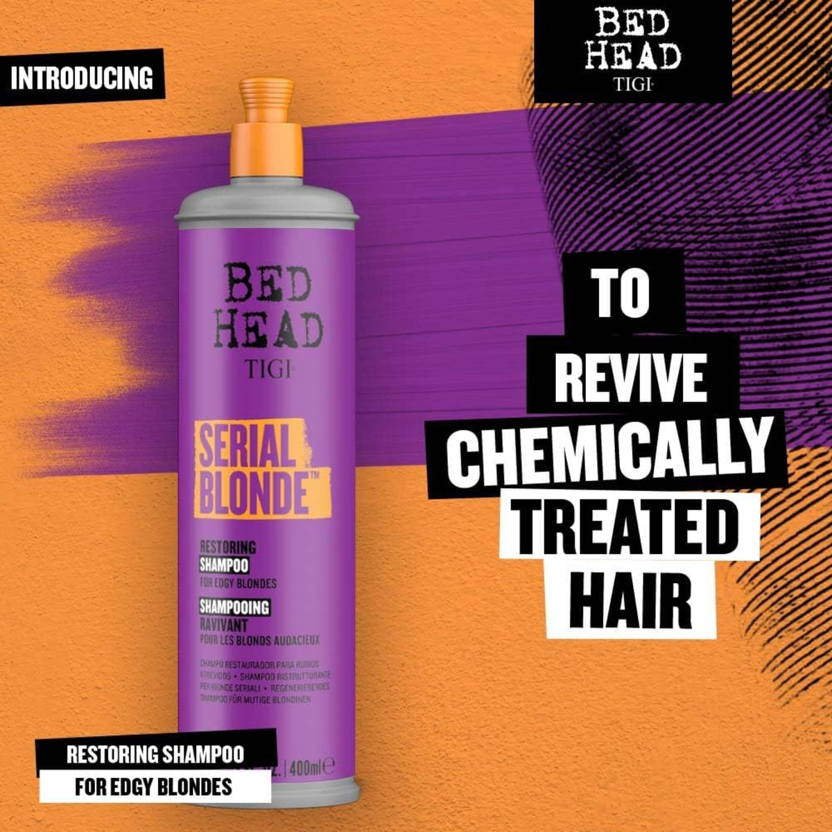 TIGI Serial Blonde being lathered in shower demonstrating gentle cleansing and repair