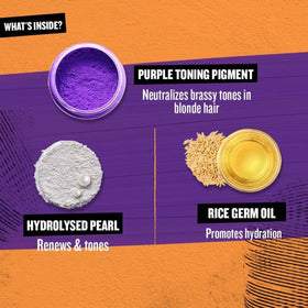 TIGI ingredients panel emphasizing pearl and rice bran nourishment
