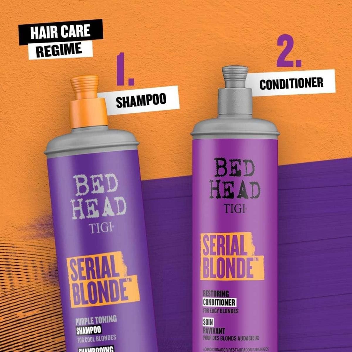 TIGI bottle in hand showing 13.53 fl oz size and portability