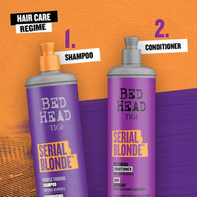 TIGI bottle in hand showing 13.53 fl oz size and portability