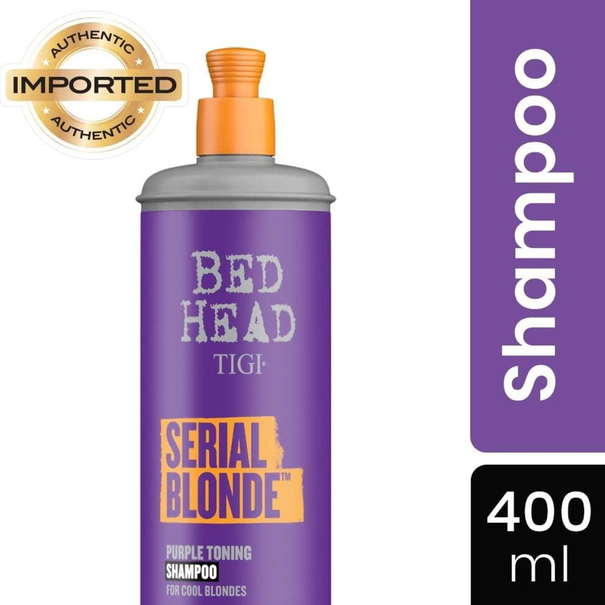 TIGI shampoo texture purple-tinged lather for brass reduction