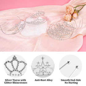 Tihebax display of all twelve tiaras on a mannequin showing styling options