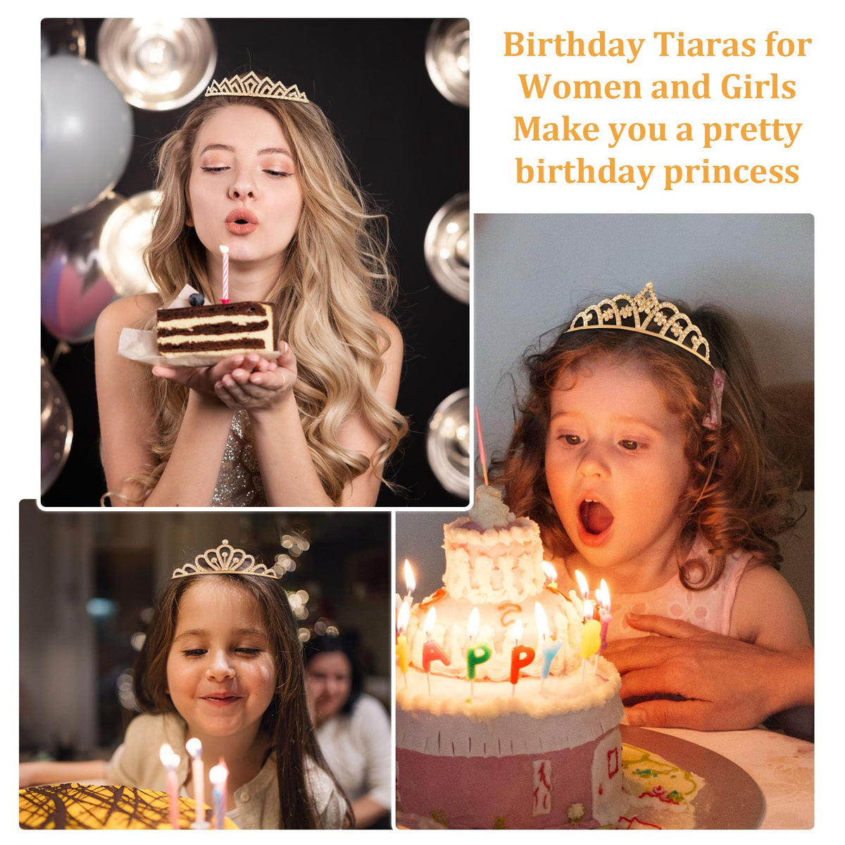 Tihebax kids party styling with multiple girls wearing crowns for playful celebration photos