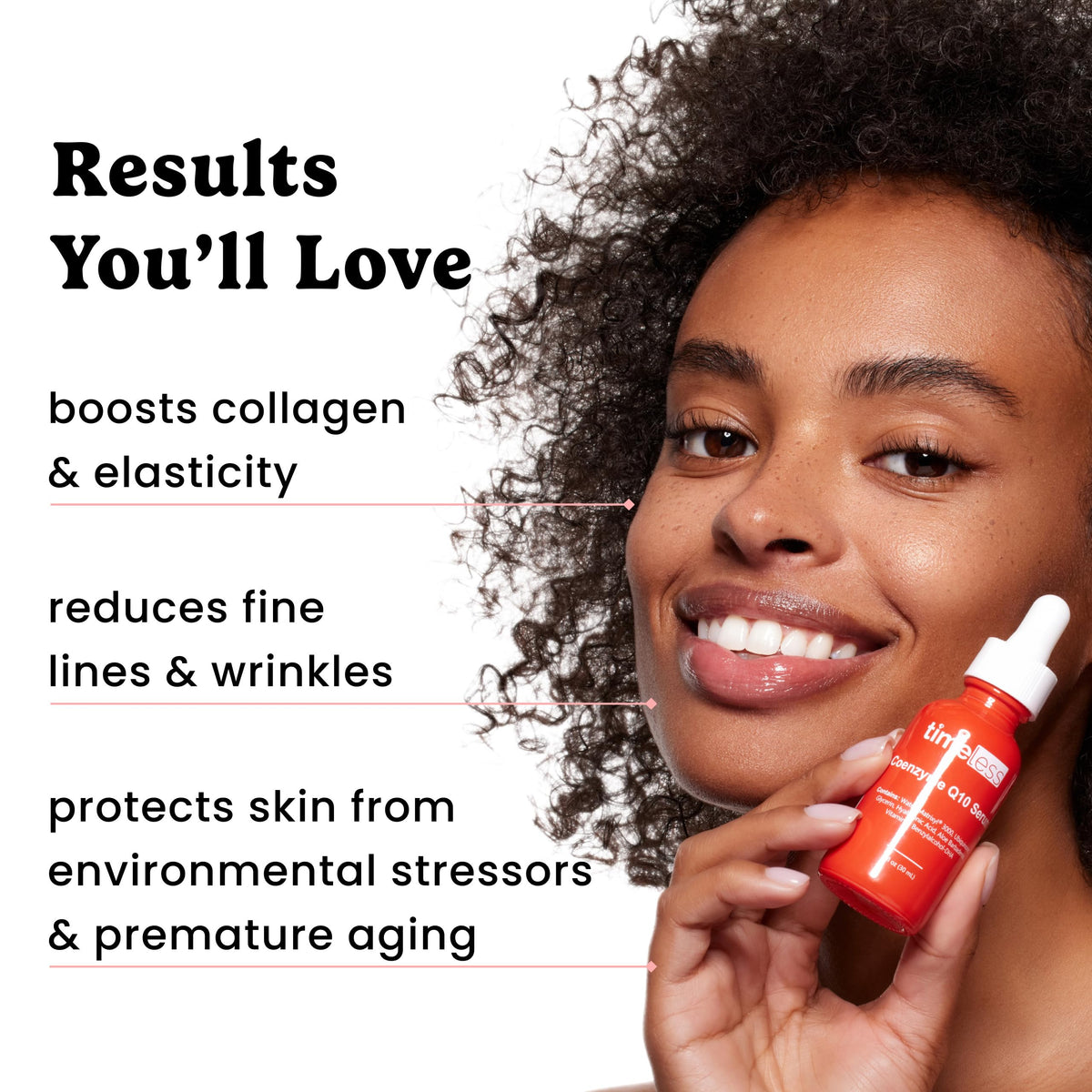 Timeless Skin Care bottle held in hand showing 4 oz size and value benefit