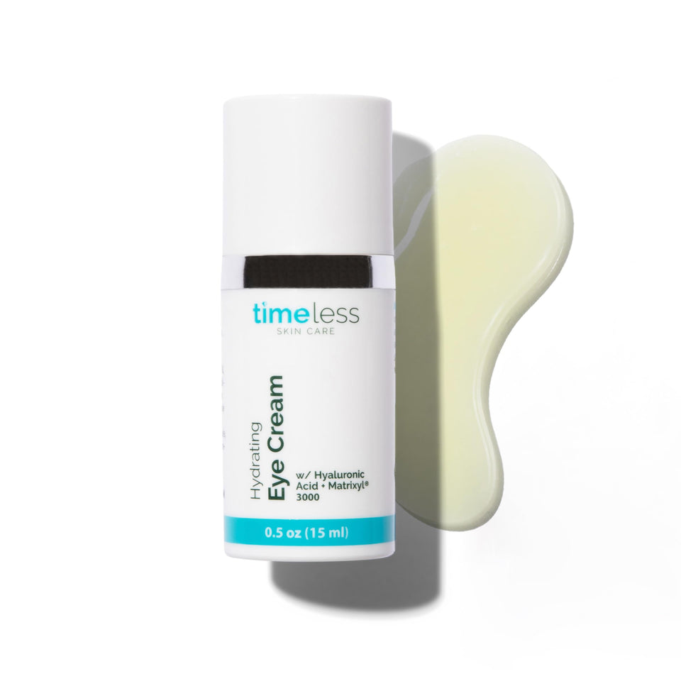 Timeless Skin Care front packaging showing tube and branding benefit hydration