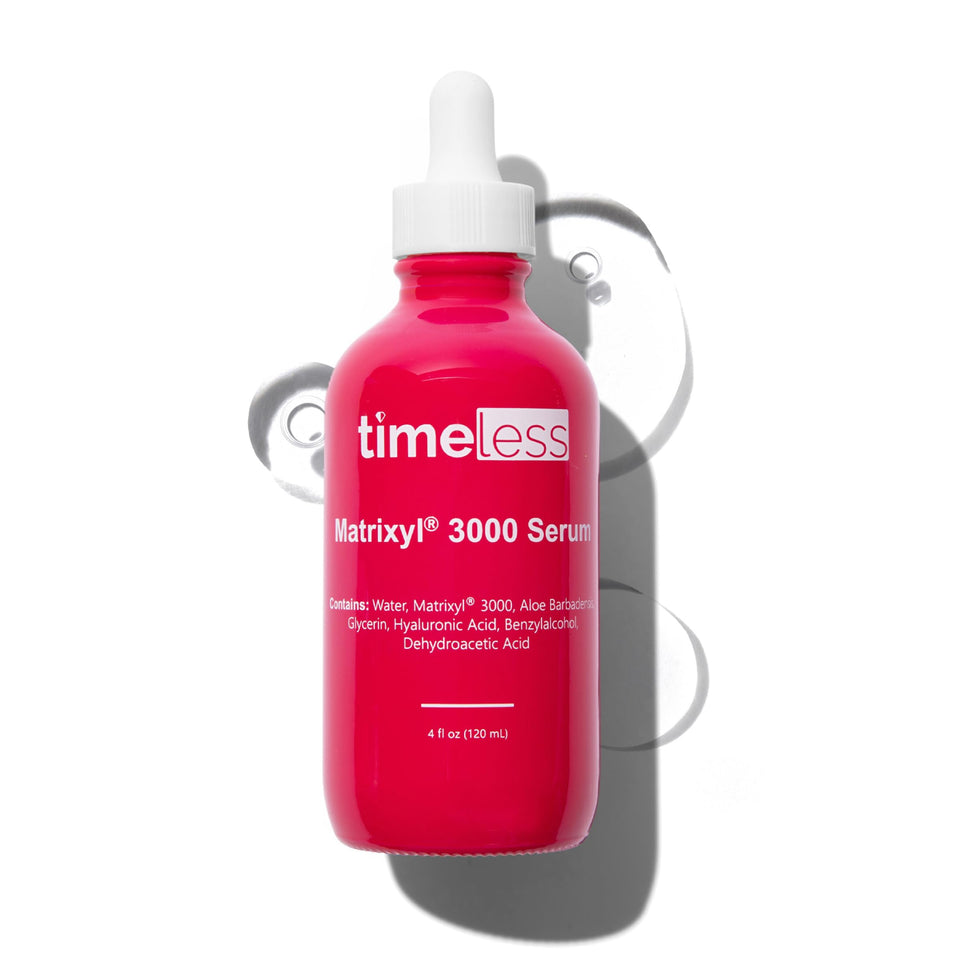 Timeless Skin Care front bottle view showing clean label and product benefit