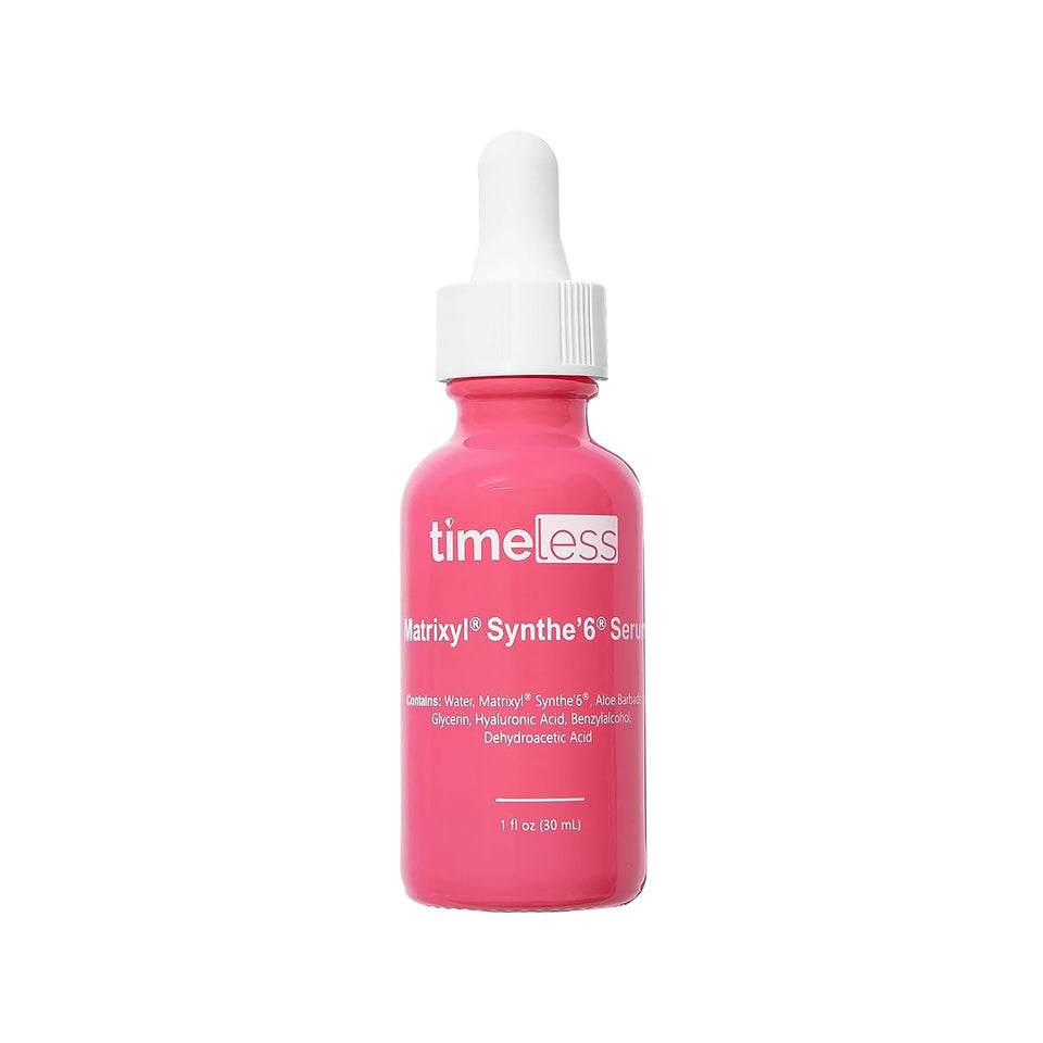 Timeless Skin Care front packaging showing clean label and bottle benefits