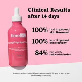 Timeless Skin Care 4 oz bottle next to a common item to show size and value benefit