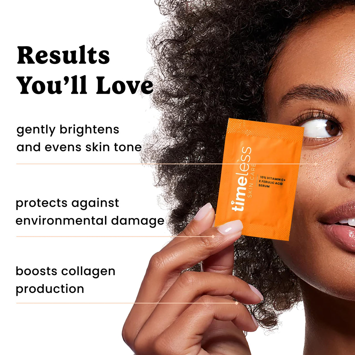 Timeless Skin Care pouch in hand for size comparison and travel convenience